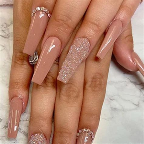 nude nails coffin|19 Stylish Nude Coffin Nails You Can Copy